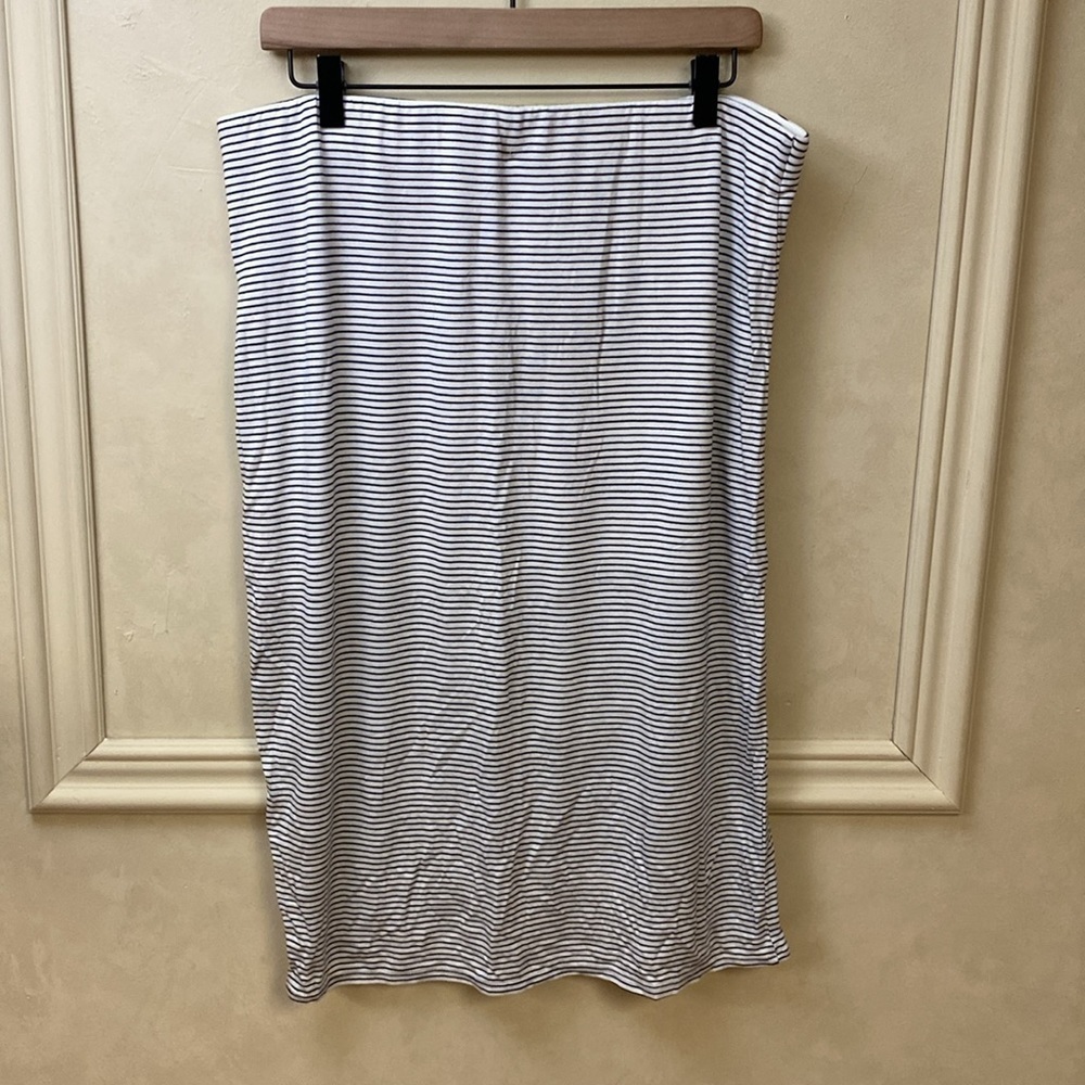 New! Max Studio Pull On Striped Skirt - Picture 5 of 7